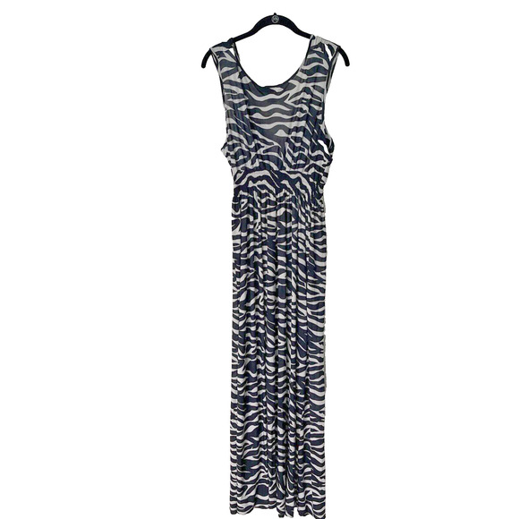 Mushbaby Sienna Rose Inc Zebra Print Sleeveless V-Neck Maxi Dress, Size XL - Picture 5 of 13